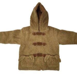 Bon Bébé 12 Month Fuzzy Doggy Pockets Baby Coat NWT Brown